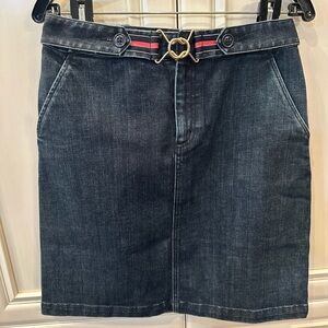 NWT Talbots Dark Blue Denim Pencil Skirt, stretch, size 6